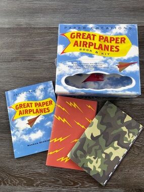 Great Paper Airplanes Book & Kit - Blue, Yellow, Red
